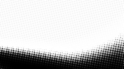 Wall Mural - Black and white halftone background with simple wave