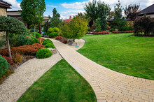 Front Yard, Landscape Design With Multicolored