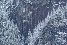 Cascade Mountain Climbing Wall Near Index Washington In Winter