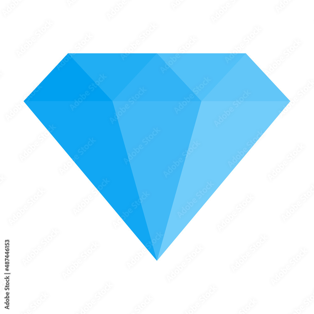 Simple blue diamond vector icon
