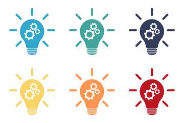 Poster - Lamp and Cogwheel - An innovative lamp and gear. Web design.