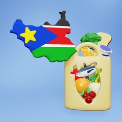 3d rendering of the need and consumption of nutrients for a healthy heart in South Sudan