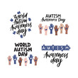 Autism Awareness Day vector illustration. Hand drawn autistic support lettering quote on white background. Mental disorder, psychology disease typography. Template for t shirt print.
