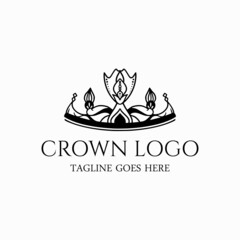 Wall Mural - Crown logo vector, crown icon art illustration