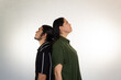 © Antonio Tanaka - portrait of a serious couple on a white background