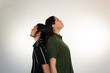 © Antonio Tanaka - portrait of a serious couple on a white background
