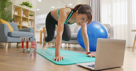 Poster - woman doing exercise at home