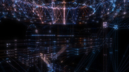 Poster - Abstract technology particles mesh background