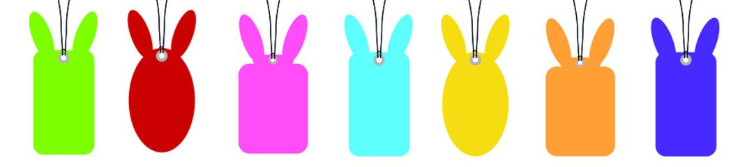 Colorful Pendant Easter Eggs With Bunny Ears Frame