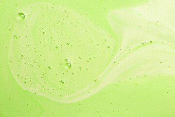 Texture of green thick foam, closeup