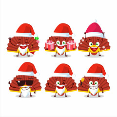 Canvas Print - Santa Claus emoticons with red chinese fan cartoon character