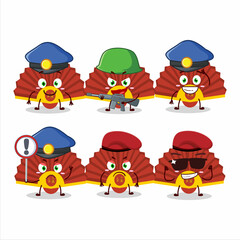 Wall Mural - A dedicated Police officer of red chinese fan mascot design style