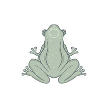 Green Frog. Medieval Heraldic Coat Of Arms Crest Shield Emblem - Vector Illustration For Sticker, Poster, Banner, Web, T-shirt Print, Pin, Bag Print, Badge. Isolated Artwork.