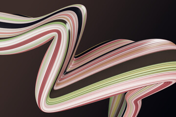 Poster - Abstract pink linear cloth pattern on dark background. Design and texture concept. 3D Rendering.