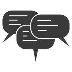 Poster - Group chat icon discussion text and voice conference, chat team speech bubbles