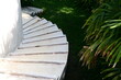 white staircase in the garden