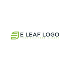 Wall Mural - E LEAF LOGO DESIGN VECTOR