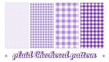 Plaid Checkered Pattern, Purple Gingham On White Background. Perfect For Wallpaper, Backdrop, Postcard, Background For Your Design.