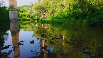 Poster - Reflection on Smotrych River surface, Kamianets-Podilskyi, Ukraine