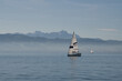 Segelboot auf dem Bodensee vor dem Säntis