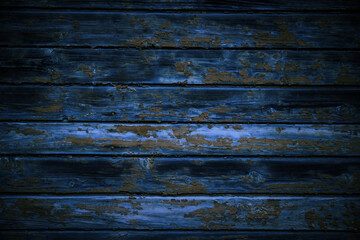 Poster - blue wooden wall. texture for design
