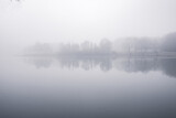 Fototapeta  - Nebel am Obersee in Bielefeld