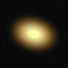 Wall Mural - elliptical galaxy with stars, vector illustration of space