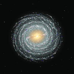 Wall Mural - spiral galaxy with stars, vector illustration of space