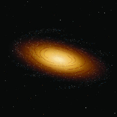 Wall Mural - lenticular galaxy with stars, vector illustration of space
