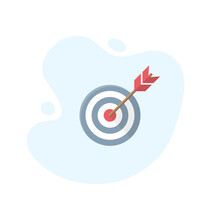 Target With Arrow Icon In Excellent Flat Design. Vector Illustration Eps10