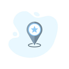 Leinwandbilder - Pin map pointer with star icon in excellent flat design. Vector illustration eps10