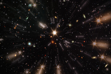Wall Mural - star splash with beams in hyper jump. the elements of this image furnished by nasa.