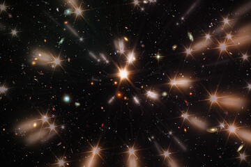 Wall Mural - star splash with beams in hyper jump. the elements of this image furnished by nasa.