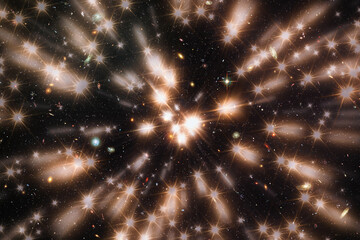 Wall Mural - star splash with beams in hyper jump. the elements of this image furnished by nasa.