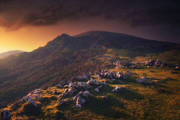 Wall Mural - Gorbea mountain at the sunrise