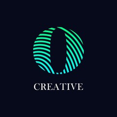 abstract letter O line or zebra pattern vector logo design. Suitable for business, stripe font symbol  and digital print