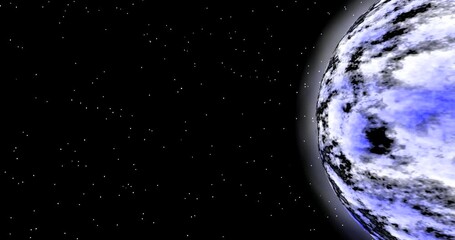 Wall Mural - Blue planet earth in the starry. Galactic abstract view of a cloud sphere.