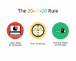 Prevent Eye Strain with the 20-20-20 rule  to take a break every 20 minutes and 20 second