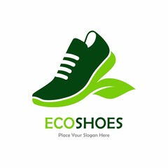 Wall Mural - Leaf shoes vector logo template. Suitable for business, web, sport, nature, and fashion