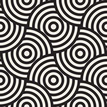 Vector Seamless Pattern. Repeating Geometric Elements. Stylish Monochrome Background Design.