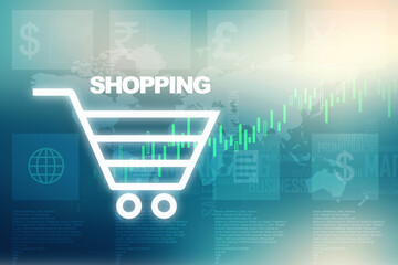 Poster - 2d illustration Shopping Cart concept
