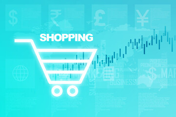 Poster - 2d illustration Shopping Cart concept
