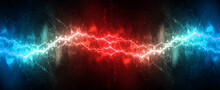 Fire And Ice Lightning Background, Power Electrical Abstract