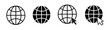 Globe Web with mouse cursor click vector Icon
