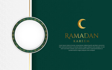 White luxury ramadan background with decorative ornament pattern and lanterns Premium Vector	