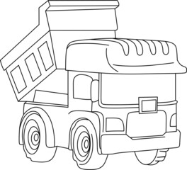 Wall Mural - vector image of a transport truck, can be used for coloring books.