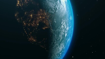 sunrise over the americas. elements furnished by nasa. 4k animation.