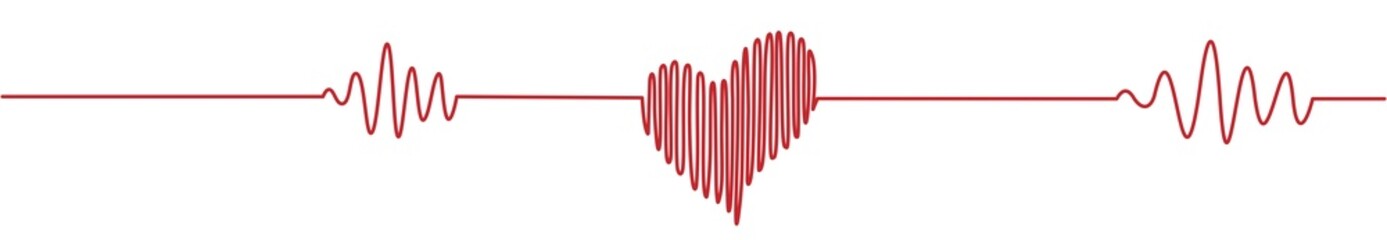 heart shaped electrocardiogram red trace