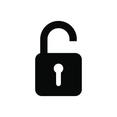Fototapete - Padlock icon. Lock black icon.  Security symbol. Vector illustration isolated on white background. EPS 10