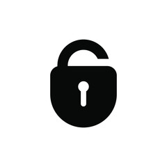 Wall Mural - Padlock icon. Lock black icon.  Security symbol. Vector illustration isolated on white background. EPS 10